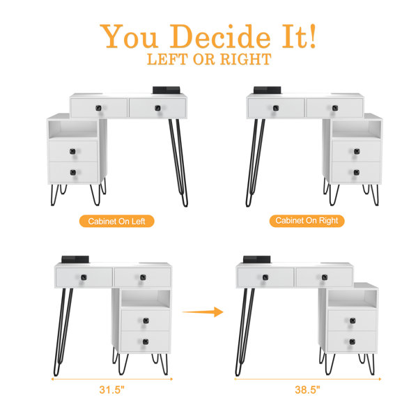 Corrigan Studio® Cheneyville Vanity Set with Stool and Mirror & Reviews